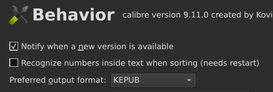 Calibre Preferred Output Format