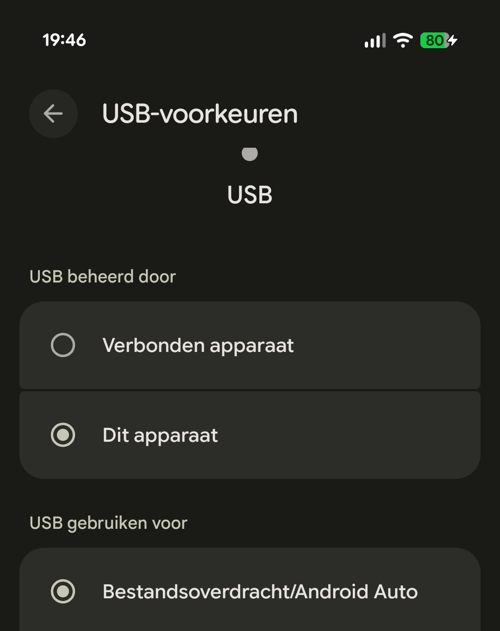 Android USB Bestandsoverdracht